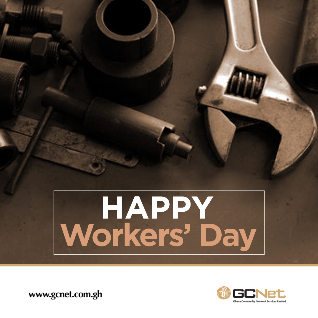 AskGCNet's tweet photo. To all the hardworking people of Ghana we say Ayekoo!
Happy Workers Day
Let’s continue to adhere to all the health guidelines. 
Happy Holiday!
#GCNet #StayAtHome #StaySafe #MayDay https://t.co/4hgVTnmErr