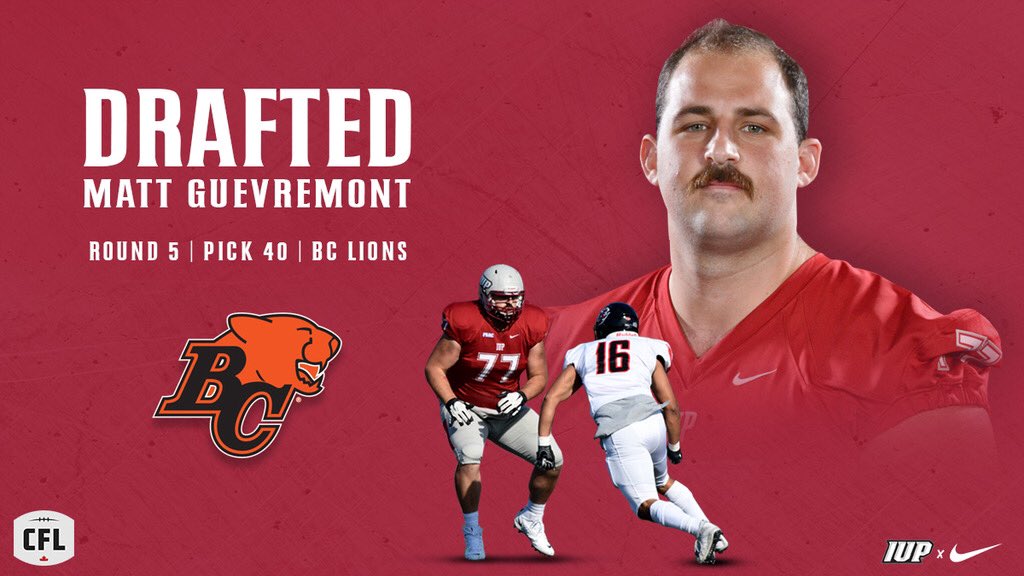 Congratulations to Matt Guevremont for being selected by the BC Lions in last night’s 2020 CFL Draft! 

Round 5 | Pick 40

#CFLDraft x <a href="/BCLions/">BC LIONS</a>