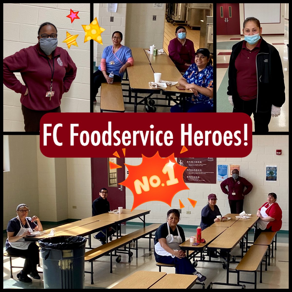 It's National School Lunch Hero Day, but these folks are heroes every single day! Our deepest thanks/appreciation to our FC foodservice heroes for providing such a critical service &amp; for their herculean efforts to feed/care for our FC community. #mortonpride