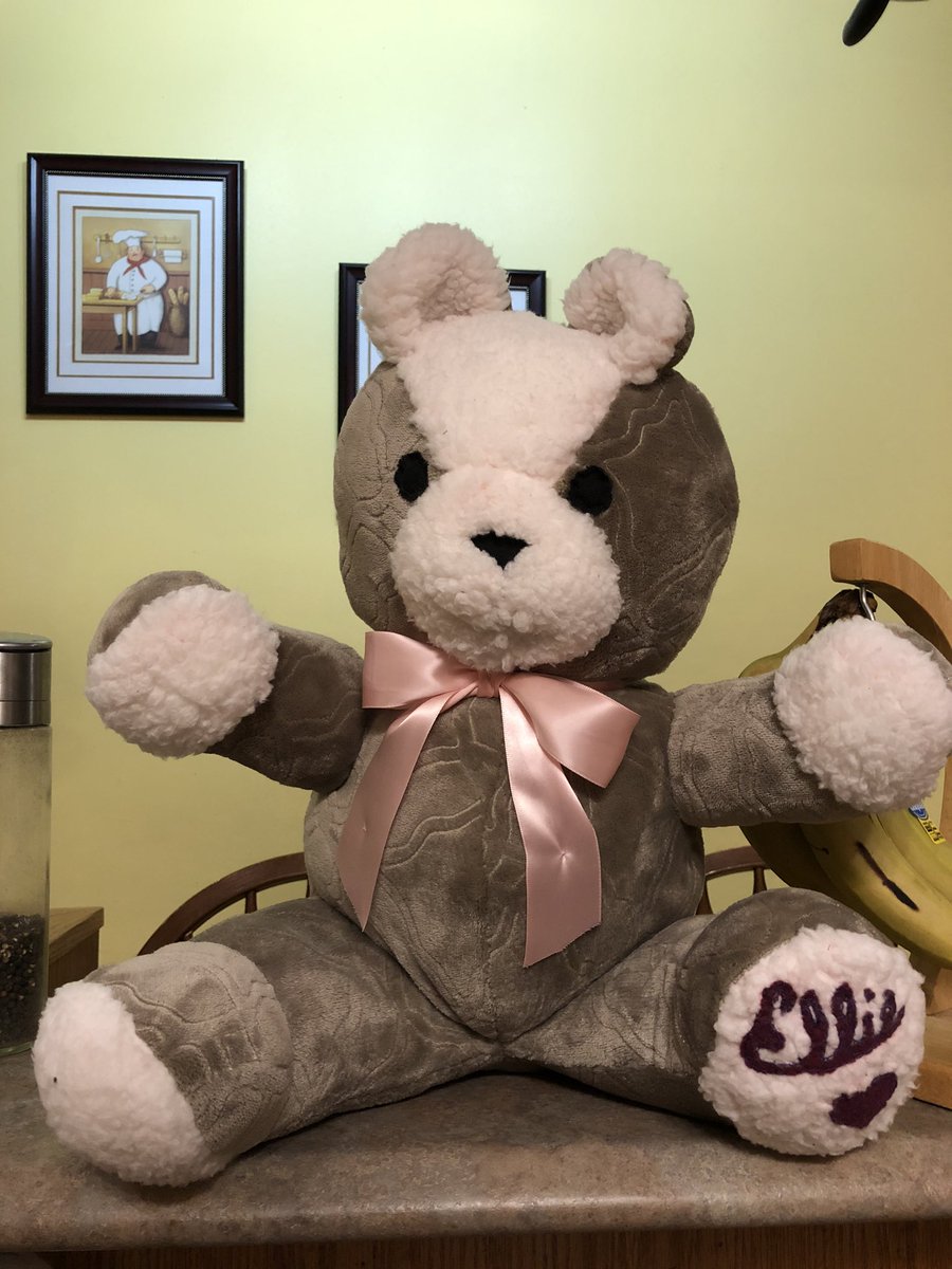 MsLushman's tweet photo. Looking for a new project? 🧵 this is a teddy bear I made for my friend’s new baby! ❤️ 🧸 it’s a bit more advanced than what we do in class, but it was fun! Free pattern here! -> https://t.co/sBinEpD1JN  @SPJHPythons https://t.co/fn42bJwtQb