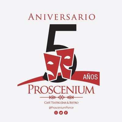 ProsceniumPonce's tweet photo. Hoy celebramos nuestro 5to Aniversario. Gracias a todos por hacer de Proscenium el mejor café teatro de Puerto Rico 🇵🇷 https://t.co/ld2h1qONRb