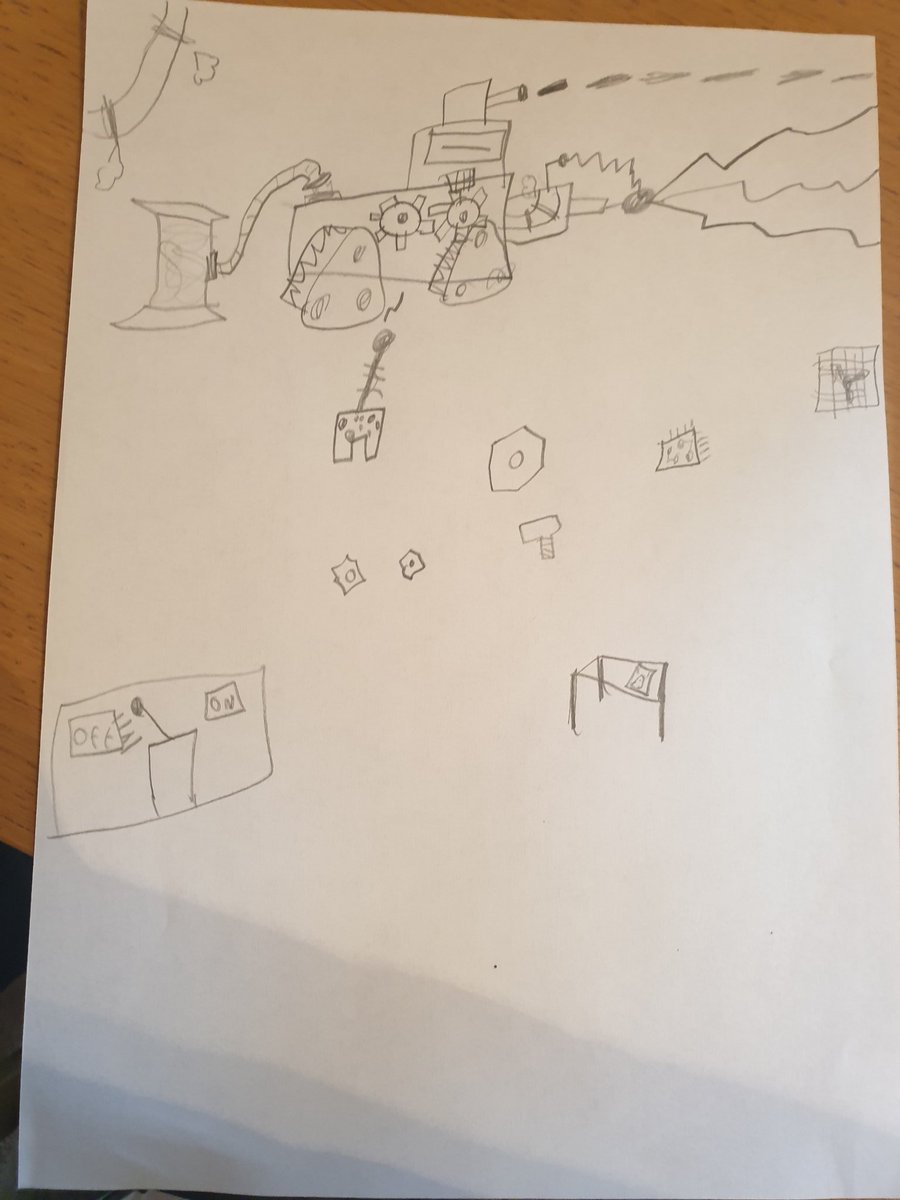 JennieAppleby78's tweet image. @OakNational Harrison has written his 'Setting Description work' about himself building a robot! He has also drawn a photo of his robot  🤖 #year3 #writingtask #settingdescription