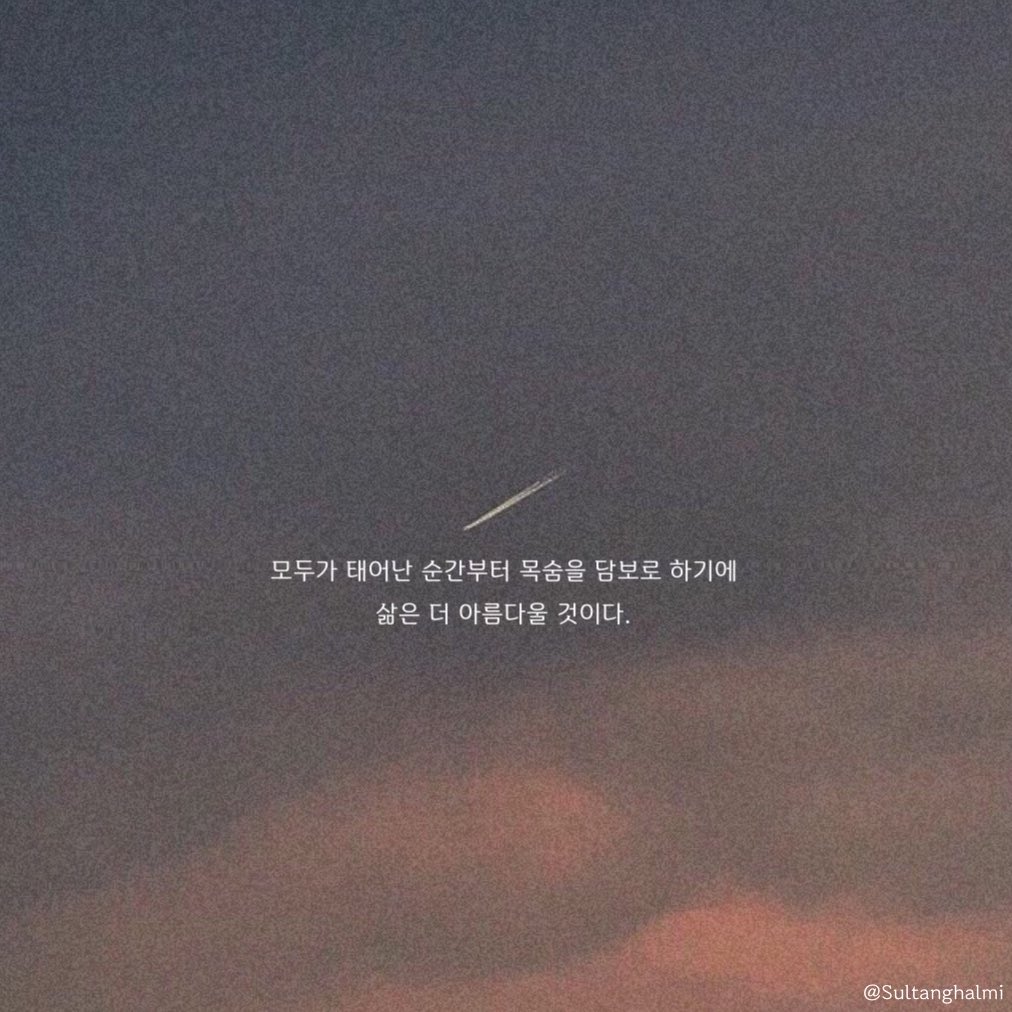 Sultanghalmi's tweet photo. 모두가 태어난 순간부터 목숨을 담보로 하기에 삶은 더 아름다울 것이다.

하고 싶은게 아무것도 없는 것 보다
무엇인가 도전하는게 훨씬 더 멋있는 일인 것 같다.

#방탄소년단 #방탄 #알엠 #김남준 #박지민 #지민 #명언 #글귀 #가사 #프사 #삶 
@BTS_twt https://t.co/64NfXRN0tx