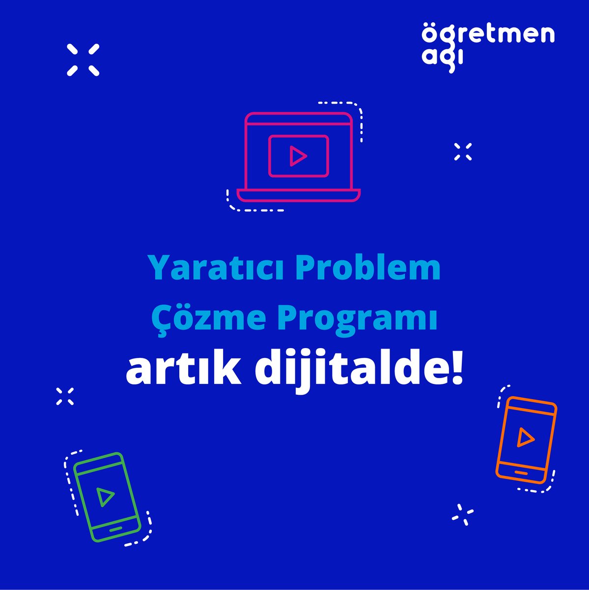 Koronavirüs salgınıyla Türkiye’de uzaktan eğitime geçilmesiyle birlikte, Yaratıcı Problem Çözme Programı artık dijitalde gerçekleşiyor.
Branş fark etmeksizin Türkiye’nin her yerinden öğretmenin katılımına açık programla ilgili detaylı bilgi için: bit.ly/2KP2FKF
