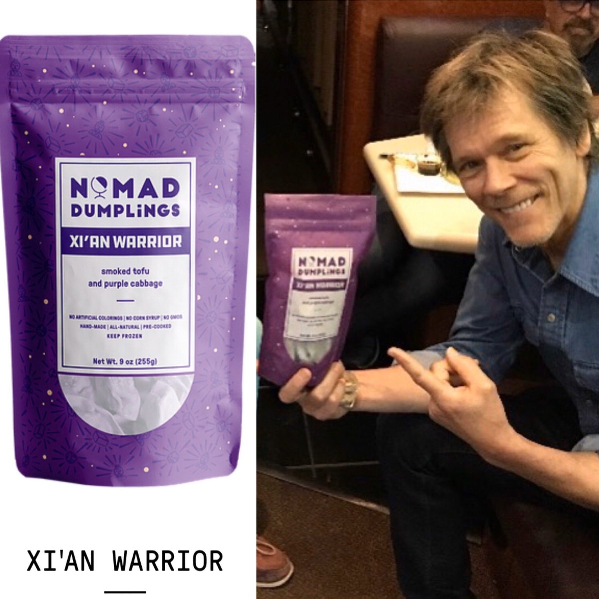 nomaddumplings's tweet photo. 1 degree of separation! There’s no bacon in our XI'AN WARRIOR, just smoked tofu &amp; purple cabbage, but here’s the legend himself a few years ago promoting us. https://t.co/awP91DGR6r https://t.co/Ya4eLGniXF