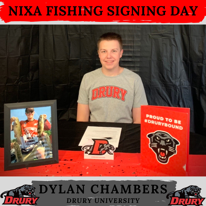 🎣 Thursday evening senior fishermen Dylan Chambers signed his National Letter of Intent to Drury University. 🎣

👏👏 Congratulations, Dylan! Good luck at the next level! 

#NixaStrong #Classof2020