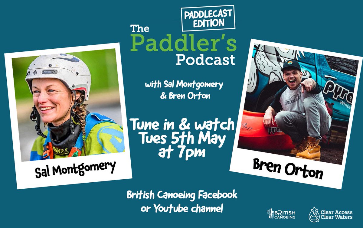 paddle_uk's tweet image. Say hello to the Paddler's Podcast - PaddleCast Edition!!! 

LIVE. ON FACEBOOK &amp;amp; YOUTUBE. WITH NEW GUESTS EACH WEEK. We. Can't. Wait!

Tune in on Tuesday at 7pm for episode one on FB to hear from white water legends Sal Montgomery and @BrenOrton18