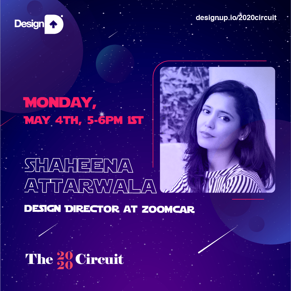 DesignUpConf's tweet photo. Join @RuthlessUx, Head of Product Design, @ZoomCarIndia, for the next episode in the #DesignUp2020 #Circuit - a peek into the near future and futures far-far-away (actually not that far). Register now > https://t.co/7J8zrScpBa May 4, Mon 5-6pm IST

#maythefourthbewithyou #dup2020 https://t.co/5ggL9JiDME