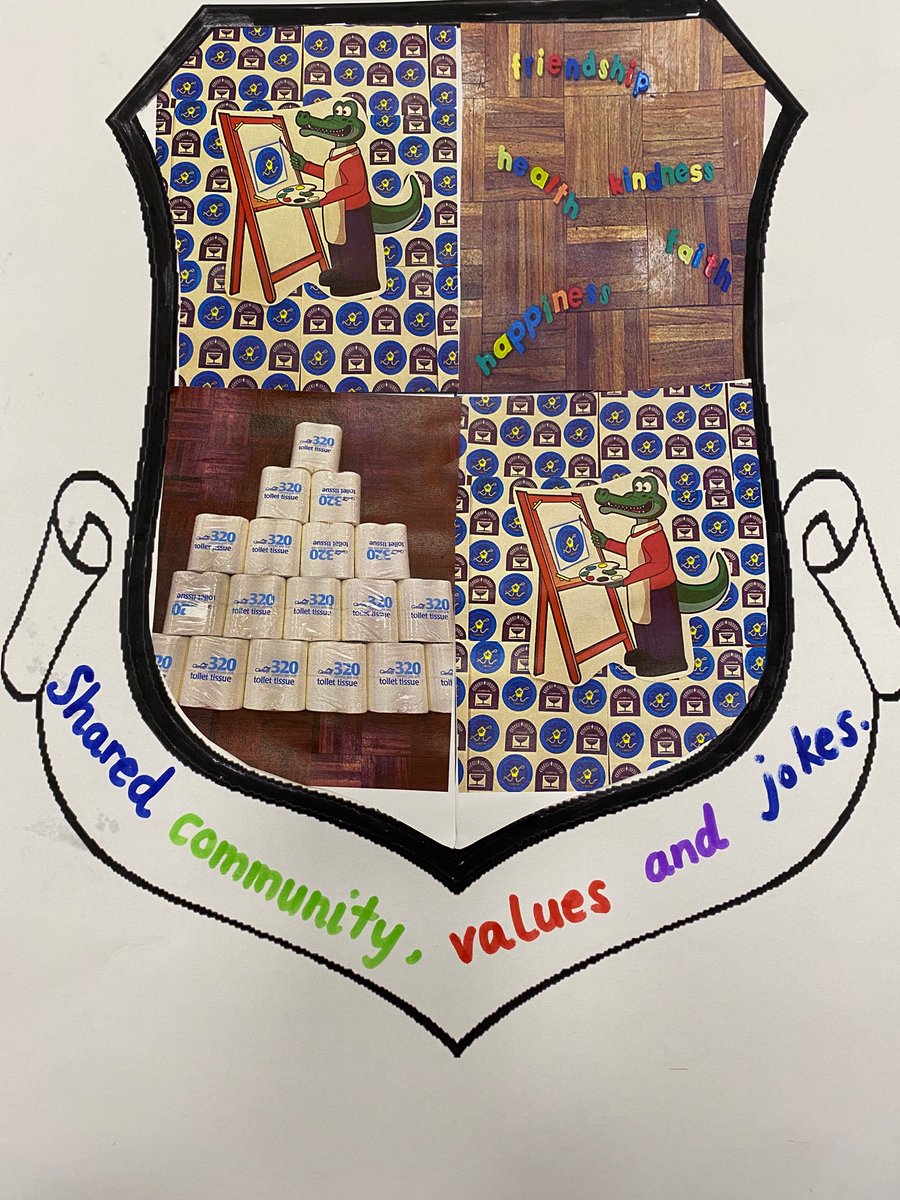 CorpusChristi_K's tweet image. Our hub shield! St Ninians and Corpus Christi working together! We had so much fun creating this!! “Shared community, shared values and shared jokes” the joy of our Hub school. Laughing and learning together! #hubschool #happiness #kindness #faith #health #friendship