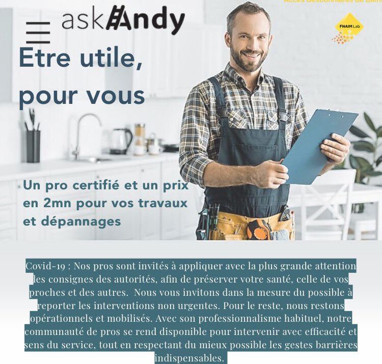 AskAndy_co's tweet photo. Etre utile, tout en respectant les gestes barrières essentiels >>

- Fiche "Plombier - Installateur sanitaire" | https://t.co/xYPRSdqi6F
- Fiche "Travail dans le dépannage - Intervention à domicile" | https://t.co/ZKFQqmqfMl https://t.co/35AiD6fmxt