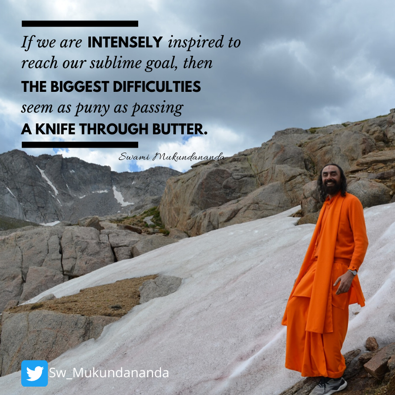 Sw_Mukundananda's tweet image. If we are #intensely #inspired to reach our sublime #goal, then the biggest #difficulties seem as puny as passing a knife through butter.

#SwamiMukundananda #SwamiMukundanandaquotes