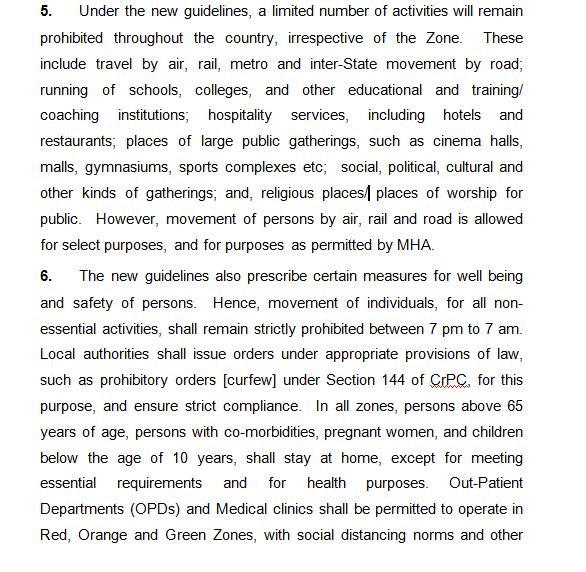 NewsLiveGhy's tweet photo. #BREAKING | Limited number of activities will remain prohibited across India, irrespective of the zone, including travel by air, rail, metro &amp; inter-State movement by road; running of schools, colleges, &amp; other educational &amp; training/coaching institutions: MHA https://t.co/nyiYeFtl41