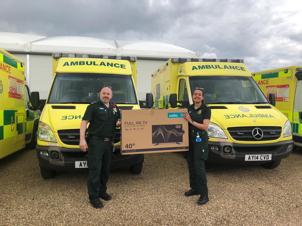 Tv delivered to @EastEnglandAmb today @BTSportBars @morningad @craftunionpub @StonegatePubs @EDP24 @nikkijfox @radionorwich we spent our winnings on helping our emergency 🚨 workers a big thank you to @BTSportBars @NorwichCAMRA