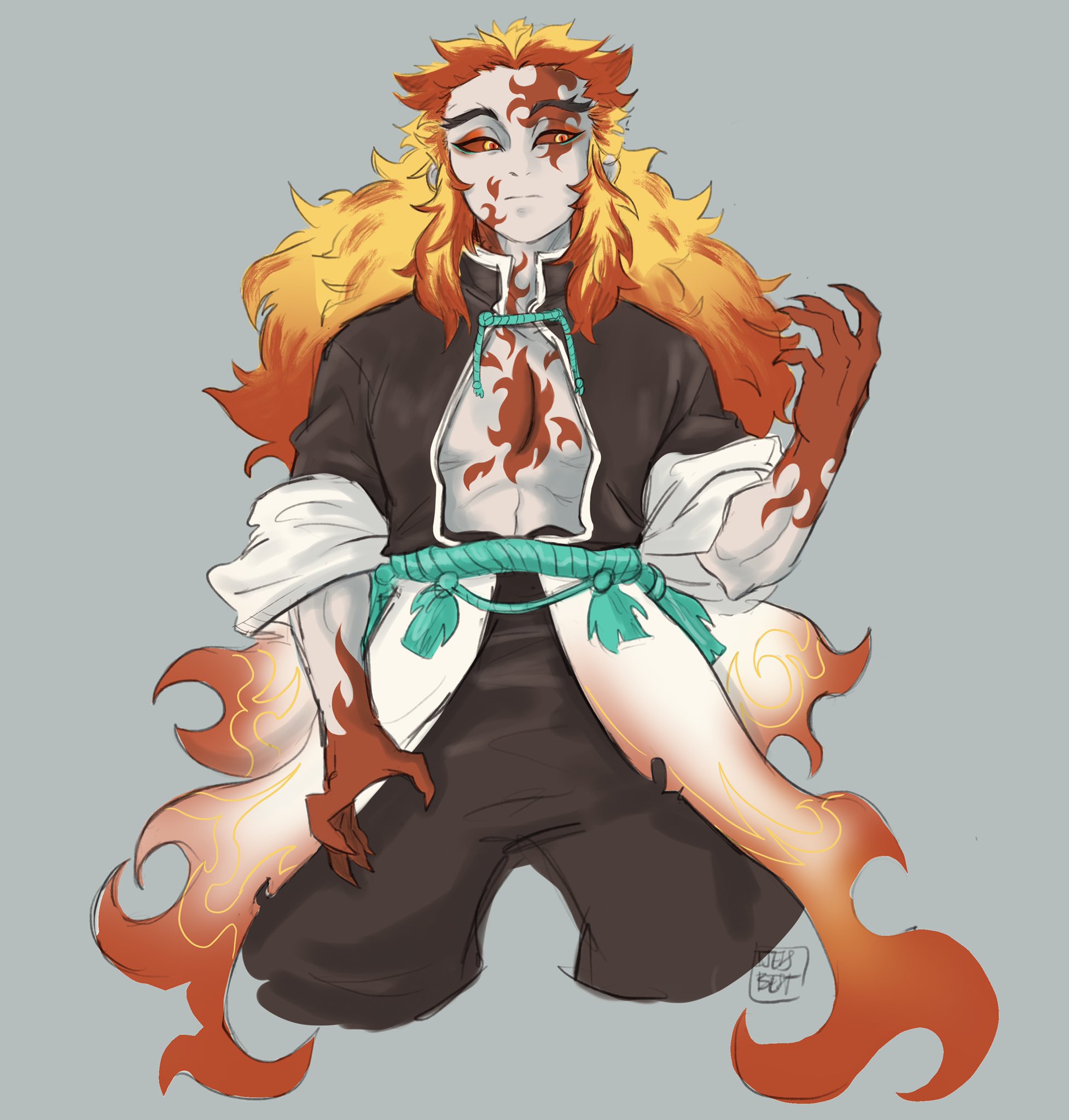 Ijessbest I Just Wanted To Draw Rengoku As A Demon This Makes Akaza Really Happy Demonslayer Kimetsunoyaiba T Co U2ggjt5nkm Twitter