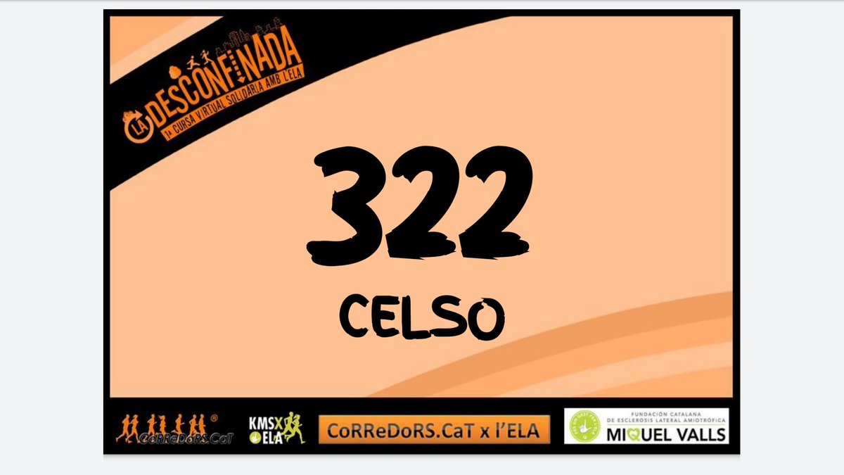 CelsoRF18's tweet photo. Mes i mitg després de estar confinat sense poder correr, demà podrem participar a @LDesconfinada i correr per una causa solidària #KMSxELA #FMiquelValls https://t.co/a4wOWVBGYW