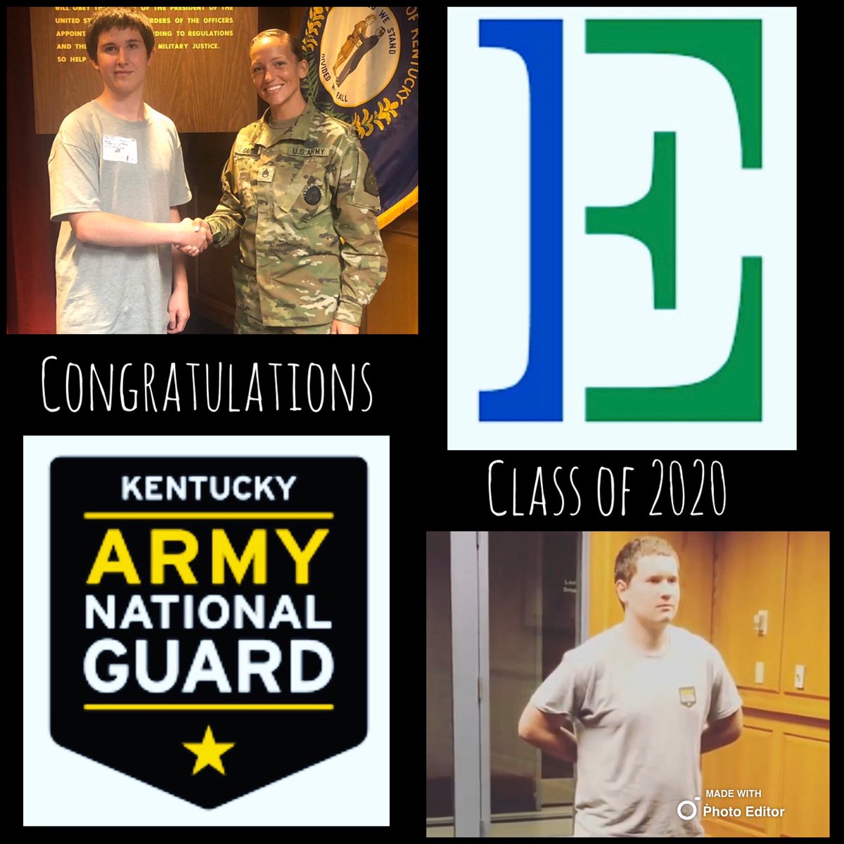 EastJessamineHi's tweet photo. Congratulations to Dustin Thornton and John Nolen!!! Thank you for your commitment to serve our country! #DecisionDay #Classof2020 #JaguarExcellence https://t.co/URqg32e9rD