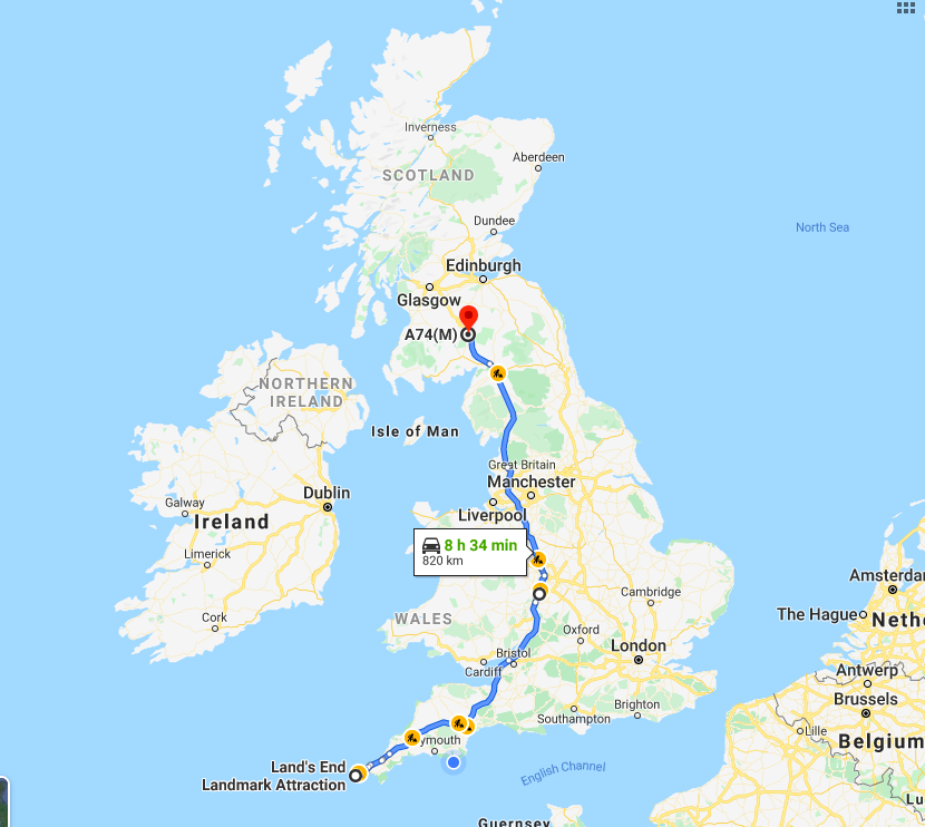 SalcombeTownFC's tweet photo. We are in to Scotland!!! 

STFC 1407km (Land's End to John O'Groats) run update from DAY ELEVEN:

Another 58.5km completed bringing total to 820km.

Map shows where we are up to on the route and pictures of the runs also included.

Donate to the NHS....

https://t.co/mpLpEuEI2g https://t.co/29aQpJYamk