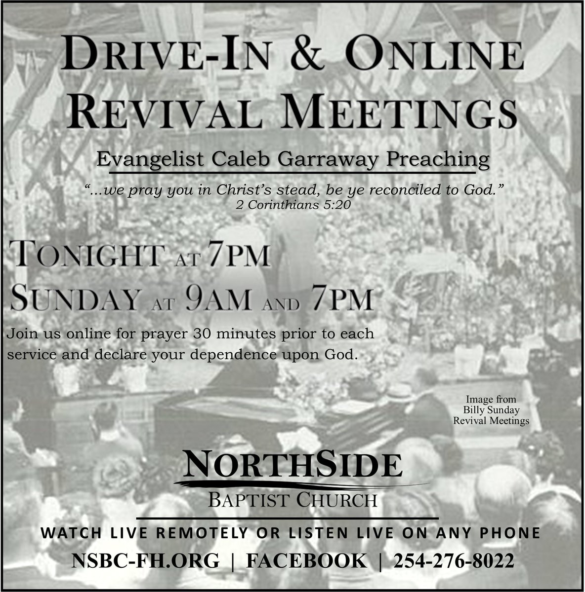 NOLANVILLE FOR CHRIST | Prayer starting now!
Join us at nsbc-fh.org

2 Corinthians 4:10 "Always bearing about in the body the dying of the Lord Jesus, that the life also of Jesus might be made manifest in our body."