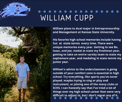 SCHSBeavers's tweet photo. SCHS Senior Spotlight! William Cupp
#SCHSBeavers https://t.co/32eCxqhnbX