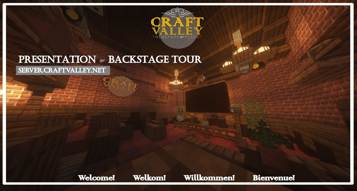 CraftValleyEN's tweet photo. -------§- CraftValley 🔔 -§--------
🇬🇧 This Sunday CraftValley will be hosting a presentation and backstage tour! During this event we will release new information about upcoming rides, events and area's. This presentation will start at 8PM CEST at /warp presentation! 1/2 https://t.co/psU80gE3Bg