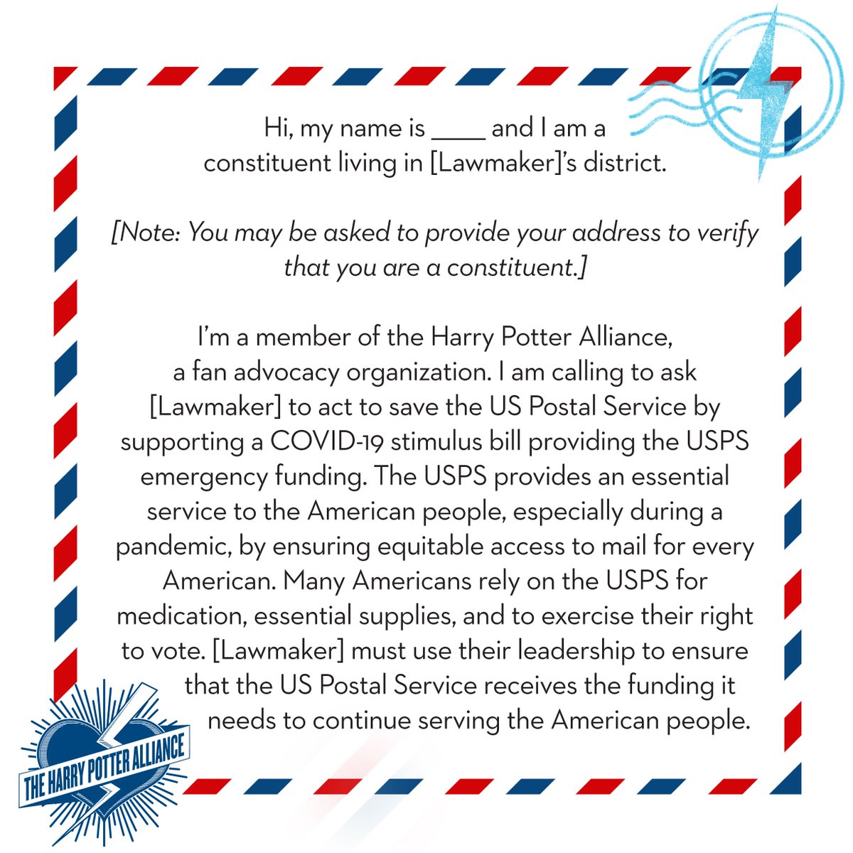 FandomForward's tweet photo. Every Wizard/Witch can help #SaveOurOwlPost the USPS with our handy script. Drum up #Gryffindor courage, be as helpful as a #Hufflepuff, use some #Slytherin cunning to convince your rep, or use #Ravenclaw wit to find a solution. Your can make a difference! https://t.co/7IxMROzkr9 https://t.co/tPELYGJQuV