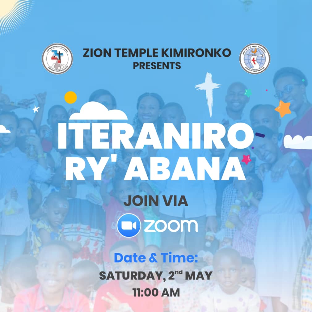ZionKimironko's tweet photo. To all parents: 

This Saturday, we will be holding an online kids service via Zoom video conferencing at 11 am (link to be shared).

#KidsService
#ZionTemplekimironko https://t.co/LGvkrvGWWw