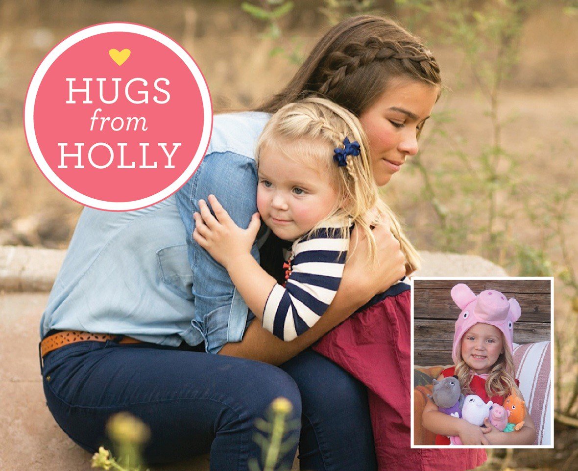 Tomorrow is Hugs From Holly Day, in honor of Holly Heap. 

Participate by wearing pink in Holly’s honor and spread love through random acts of kindness. 💜

Share that joy by posting photos with #HugsFromHollyDay.