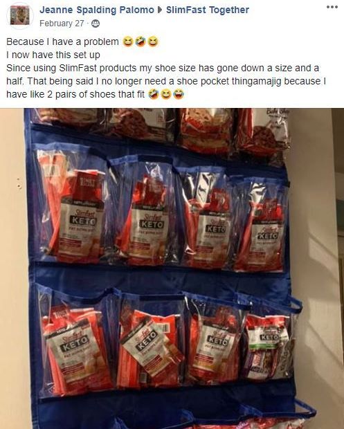 SlimFast's tweet photo. SlimFast Together group member, Jeanne P. shared this organizational hack that helps her stay on track! A shoe organizer re-purposed to keep her SlimFast favorites easy to identify and right at her fingertips.
Share your SlimFast #pantryhacks in the comments!
#slimfasttogether https://t.co/morBwQSBQv