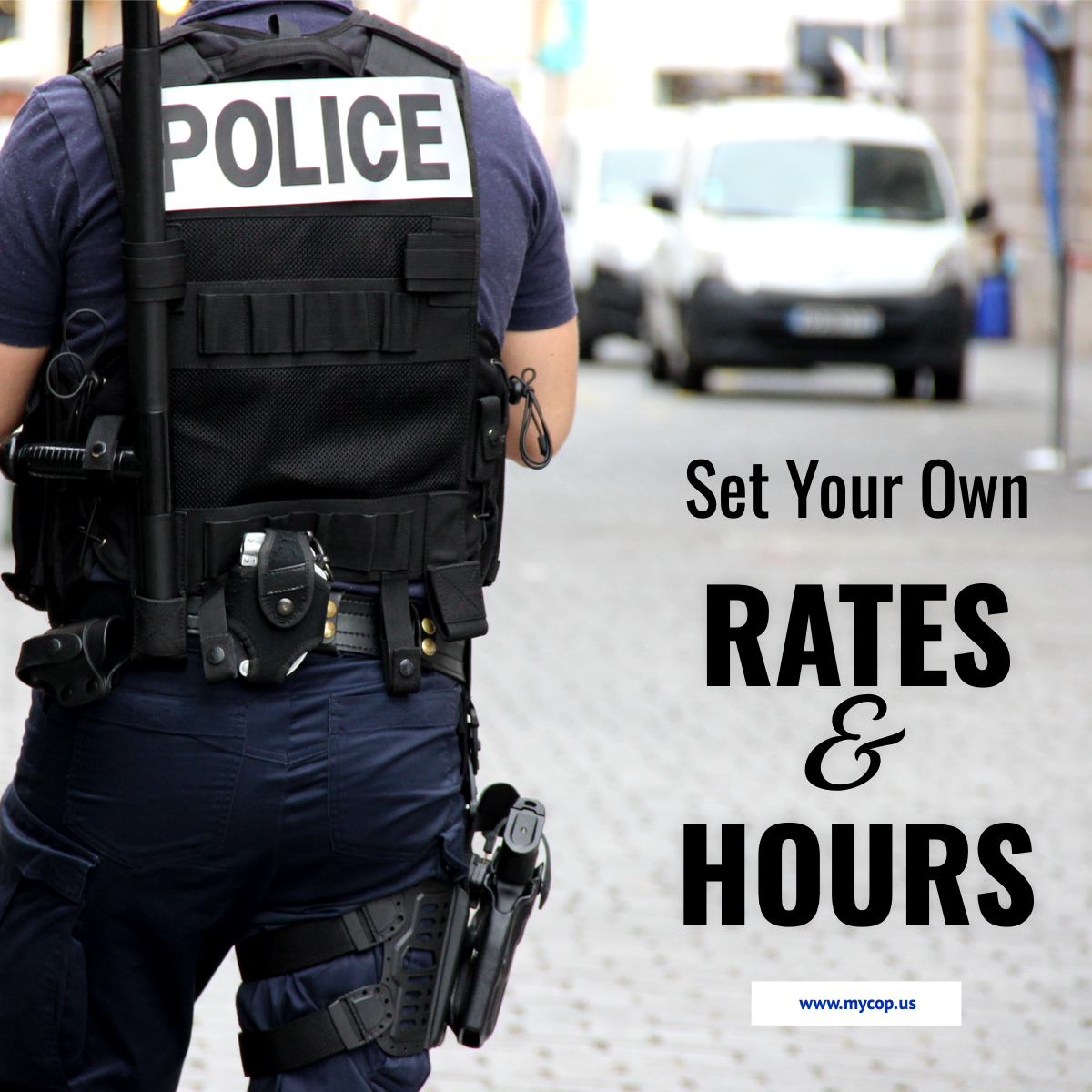 mycopusa's tweet photo. Off-duty and retired police officers, set your own rates and hours easily with the myCop app. https://t.co/Z1Ghkb4yuy