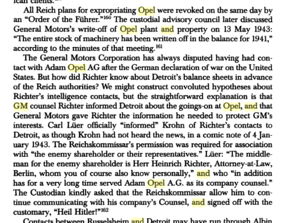 GM wrote-off its Opel assets in 1941, which gave it a tax break of $22.7 million in 1942. The US government then effectively gifted those assets back to it after the war in 1948.