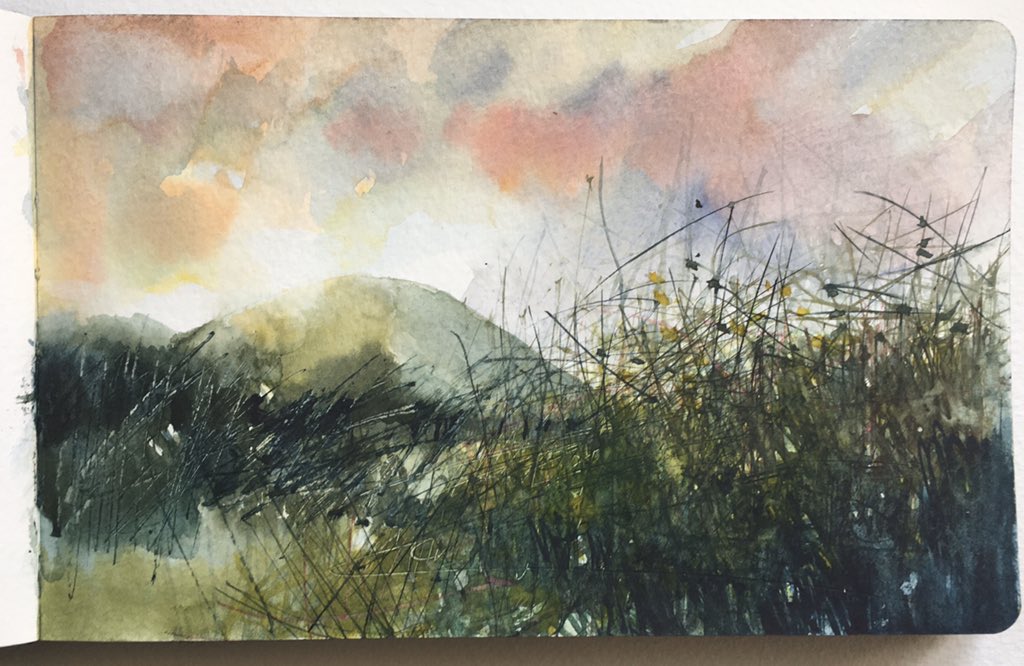 For May Day - Silbury Hill, sketchbook watercolour from Avebury 2018. Recently missed a week there, really disappointing.. but will look forward to it even more - when it does happen..

#sketchbook #Watercolour #landscapepainting #avebury #Silbury #FolkloreThursday