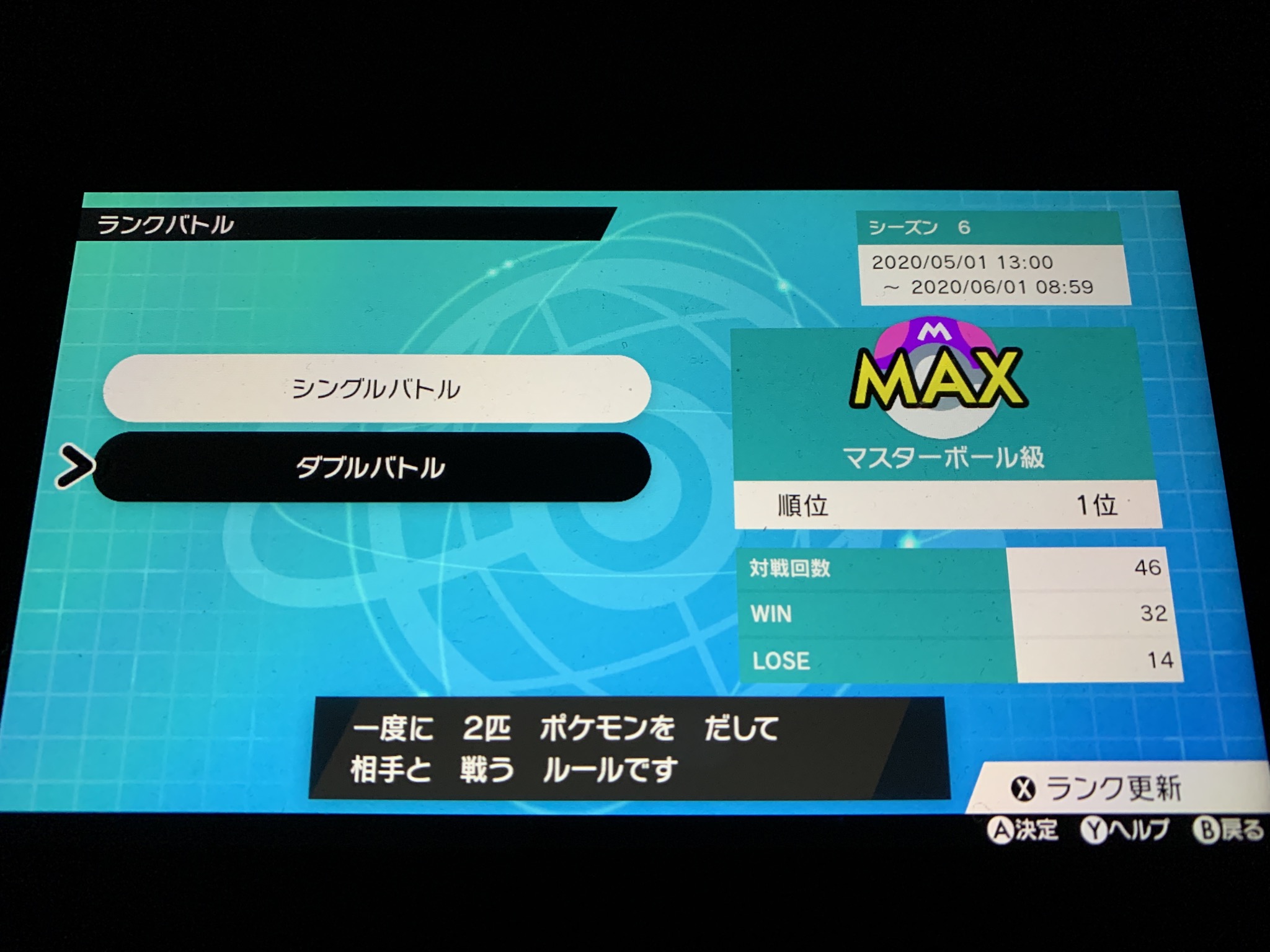 くまったな ポケモン剣盾ランクバトルシーズン6 今ダブルバトル瞬間1位になりました やっぱり準速ドサイドン最強 準速ダダリンはトゲキッスにチェンジになってしまいました W T Co Qafhu53aru Twitter