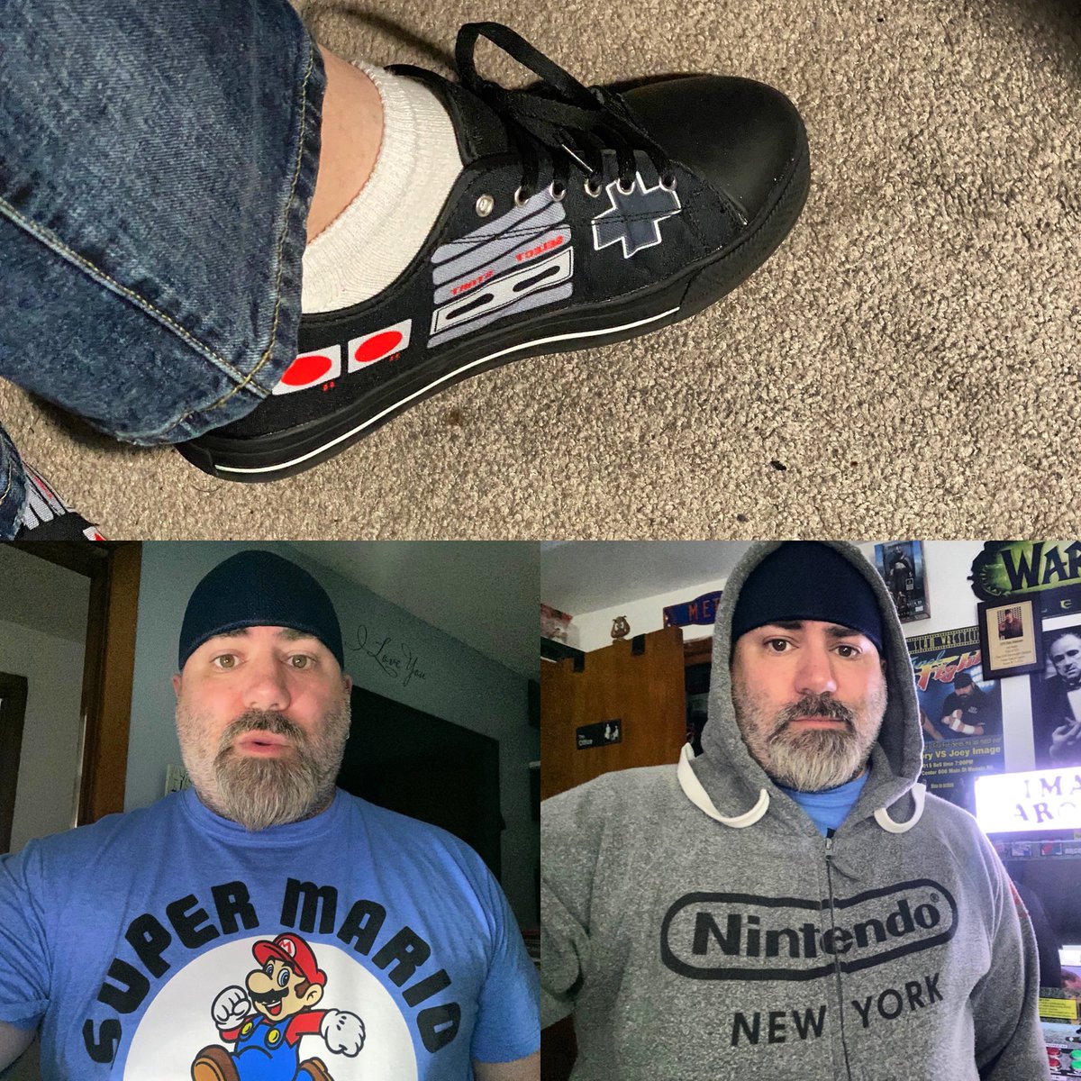 RealJoeyImage_'s tweet photo. This is a lot of @Nintendo advertising for one outfit. Oh well. Let’s go to @MicroCenter! #Geek #Nerd #Gamer #MicroCenter #Nintendo #Mario #Tech #ThatImageGuy https://t.co/43loH6DbUl