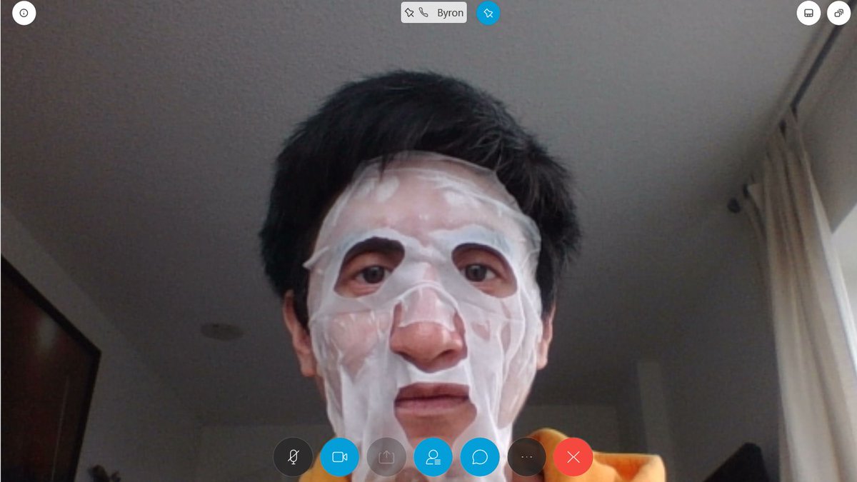 Online meetings don't have to be so dull.  Make it a #facemaskfriday  Some pics from our weekly meeting with @RonHebdon_GC