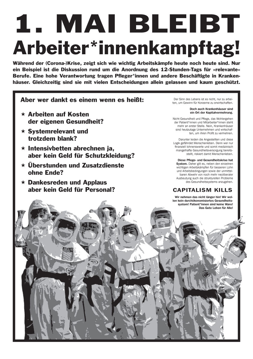 InfoDaneben's tweet photo. Farb- und Plakat-Aktion zum #Pflegenotstand am #R1MB #b0105 bei @vivantes-Krankenhaus Friedrichshain.  #coronamai https://t.co/RQspLcyaag