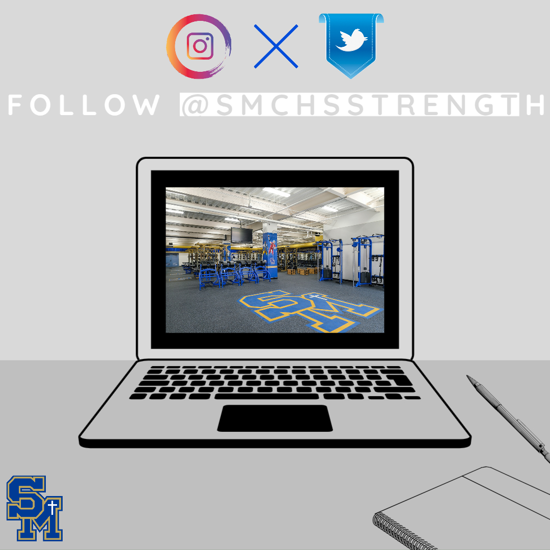 SMCHSAthletics's tweet photo. Did you know that our @SMCHSStrength is on social media now?? Follow 
for exercise demos, messages, and interaction, pertaining to Eagle Sport
Performance! You can also send in your videos of you working out at home! https://t.co/SOjP4WBQCX
