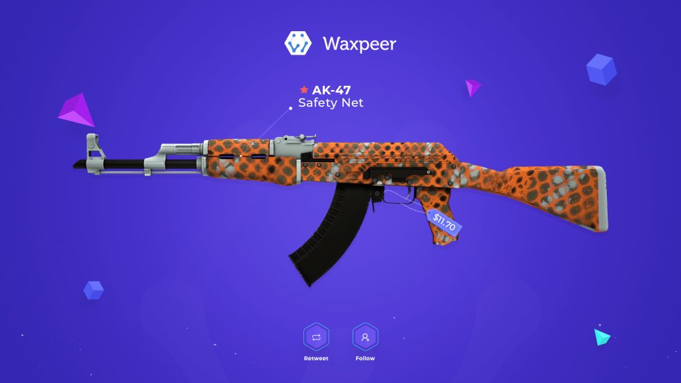 WAXPEER's tweet photo. 🎁AK-47 - SAFETY NET🎁

✅Follow us
✅Retweet

Ends in 24 hours, good lucks! https://t.co/8nCZxDIxTH