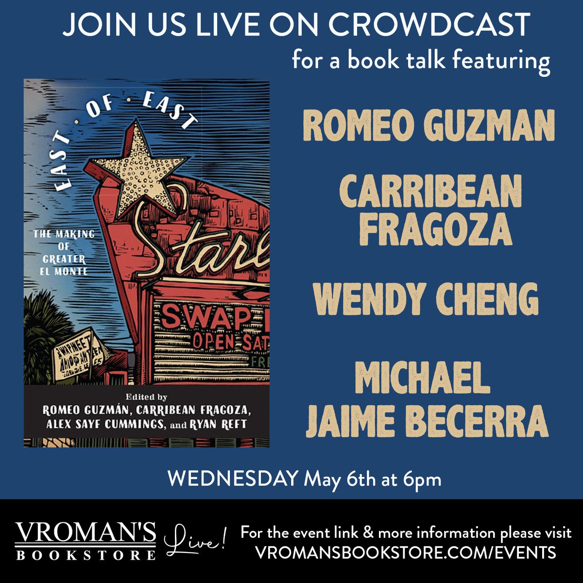 Our co-editors <a href="/pochogreatermx/">Romeo Guzmán</a> &amp; <a href="/CarriFragoza/">fragoza</a> have a new book. East of East offers a radical new history of Greater El Monte and claims that El Monte's official history is nothing more than a myth. Catch them at <a href="/vromans/">Vroman's Bookstore</a> next week. #California #West #ElMonte