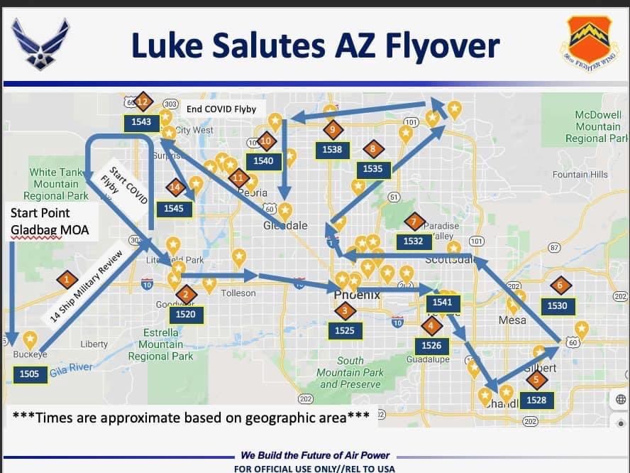 Luke Air Force Base Flyover Map / Thunderbirds On Twitter Tomorrow S