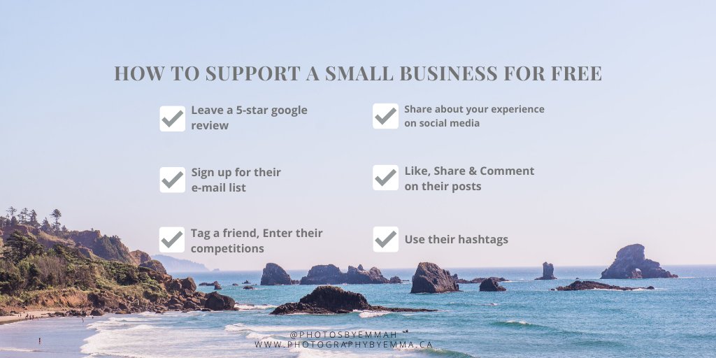 PhotosbyEmmaH's tweet photo. How to Support a small business for free! #support #smallbusiness #howtohelp #covid19 #ottpoli https://t.co/rV4xRdy4os