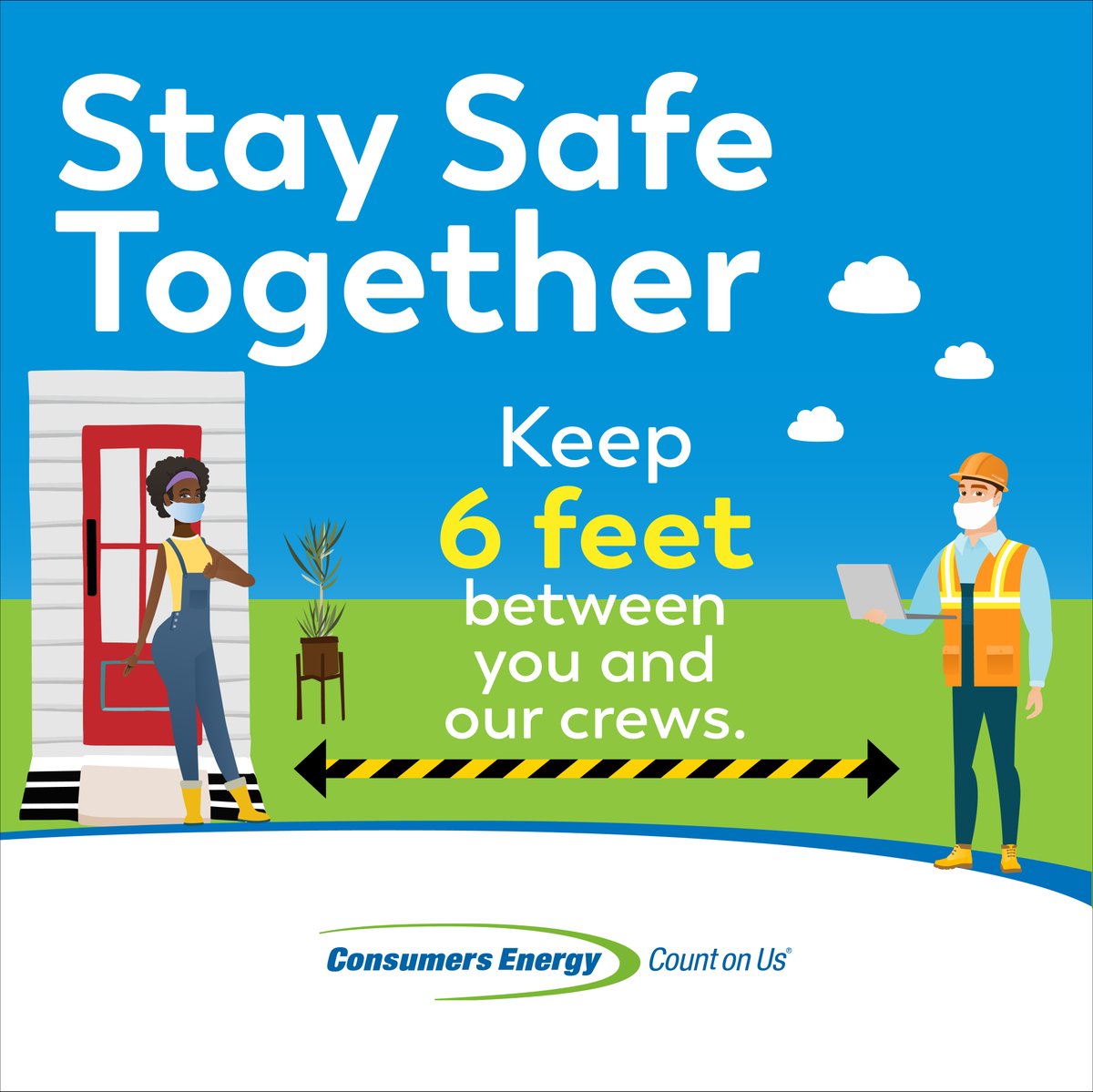#Socialdistancing is part of the job each day, every day. Our crews make sure to stay 6ft. away from customers and ask that you do the same. If you see a crew working or crew member in your area, please allow 6 ft. for safety. #PoweringThruTogether consumersenergy.com/business/busin…