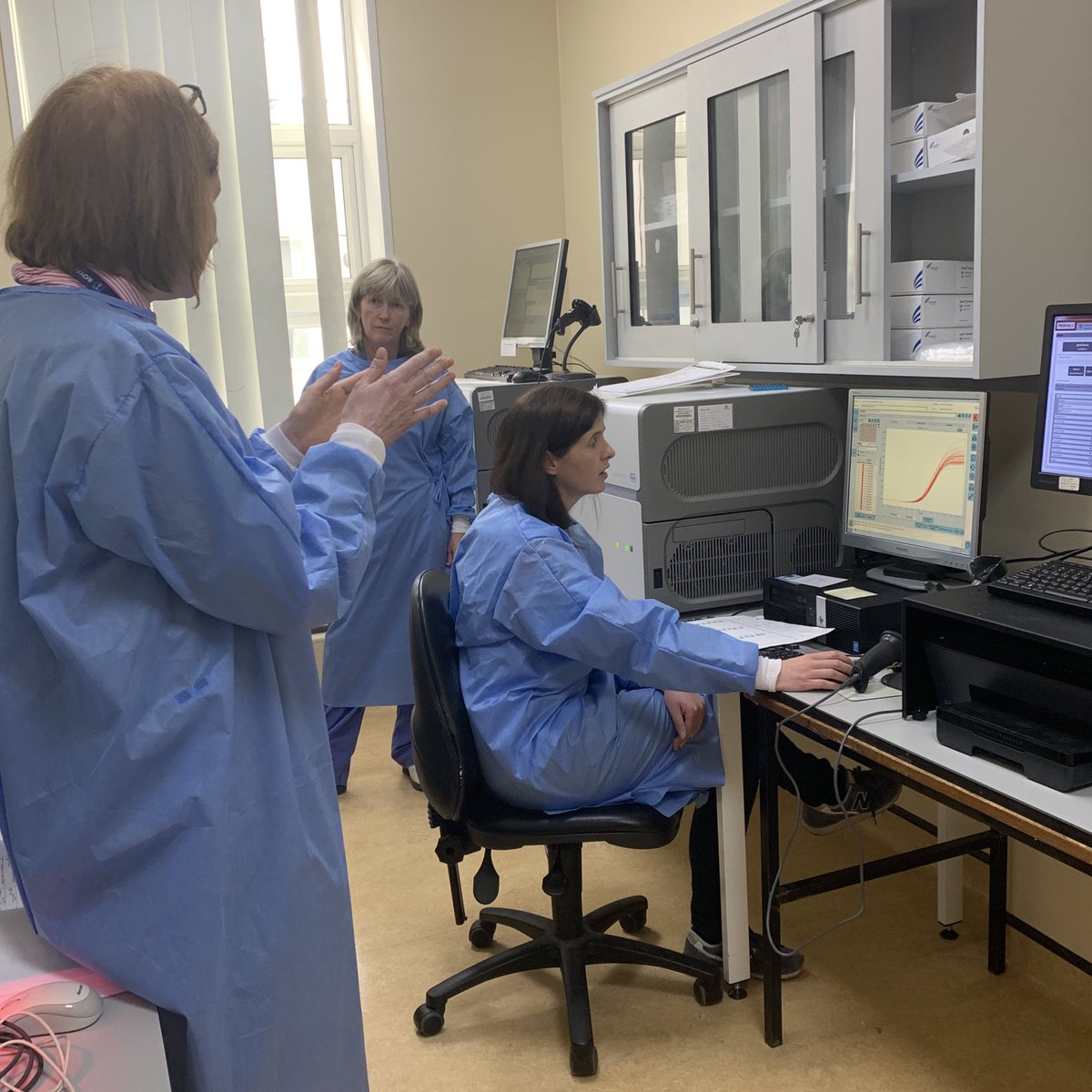 profmaryhorgan's tweet photo. Outstanding team @CUH  Isabelle O’Callaghan and Denise Cronin #medicalscientists delivering on #COVID19ireland testing all bank hol weekend #MayDay2020 ⁦@drcsadlier⁩ ⁦@louhbarry⁩ ⁦@PeopleofHSE⁩ ⁦@RCPI_news⁩ ⁦@paulreiddublin⁩ ⁦@SimonHarrisTD⁩ https://t.co/KW2i0O4Wmz