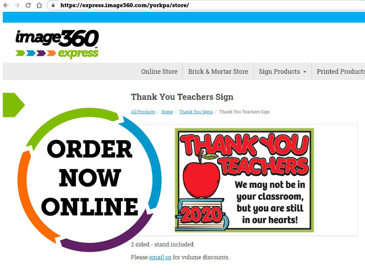Say THANK YOU TEACHERS by leaving a sign in their yard. Order Online - Pick Up Same Day!
express.image360.com…/prod…/Thank-You-Teachers-Sign