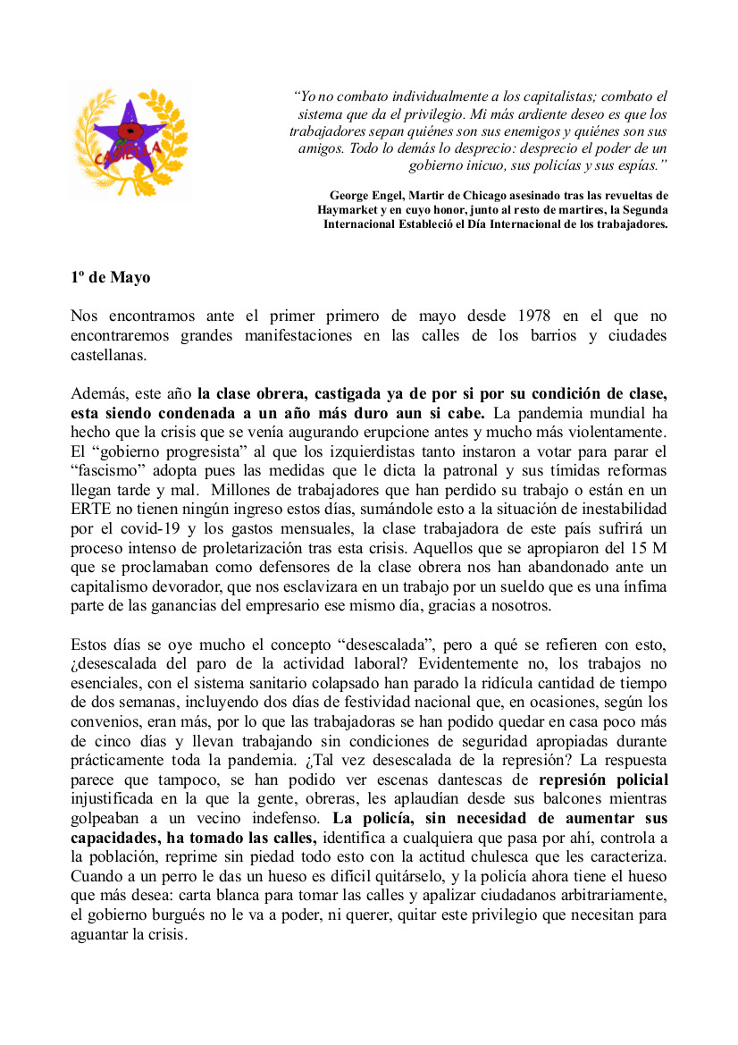 castella_juv's tweet photo. Debemos construir entre todas las castellanas un frente de lucha que nos sirva como emancipación de clase.

Es hora de luchar por lo nuestro.

¡Proletarios del mundo, uníos!

¡Por una Castilla Comunera! https://t.co/TkrGAwINEM