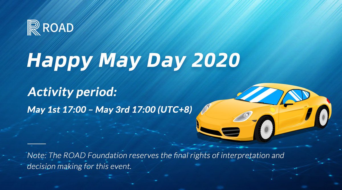ROAD920's tweet photo. Happy May Day! 
🌈Follow @ROAD920
 and join https://t.co/msSSPmGyKq
🌈RT &amp; Like &amp; Tag 3 friends
🌈Reply to this tweet with a group photo of you and your car
🌈Fill in form: https://t.co/E88jV49Xqj

1000 people randomly selected to share 48,000 ROAD. First come, First Served. https://t.co/LCAhIBtziO