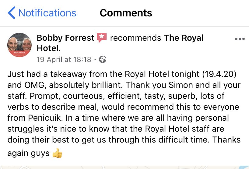 royalpenicuik's tweet photo. A couple of reviews 🥰 #ThankYou
#RoyalDeliveries #FreshFoodFromKitchenToTable
#DontMissOut #BookNow https://t.co/7dtF71sJ6N