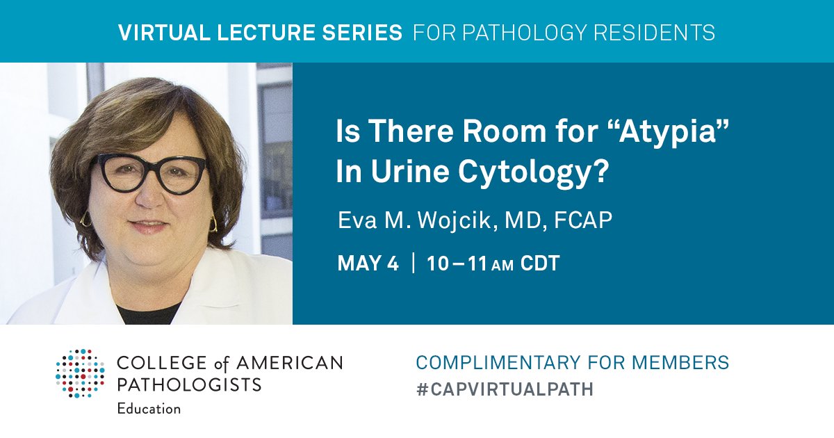 loyolapathology's tweet photo. Our Chair, Dr. Eva Wojcik (@eva_wojcik) will be presenting #CAPVirtualPath on Monday, May 4, at 10 AM CT! Don't miss this talk on #urine cytology! If you haven't registered yet, register here (free): https://t.co/sQA1t5aGu3 https://t.co/X9hBaCUg3S