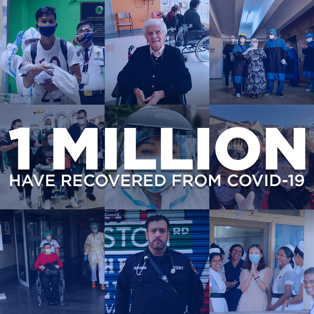 GOOD NEWS: More than 1 million people have recovered from COVID-19 worldwide. 🙌🏼 7ny.tv/3d3dgxK