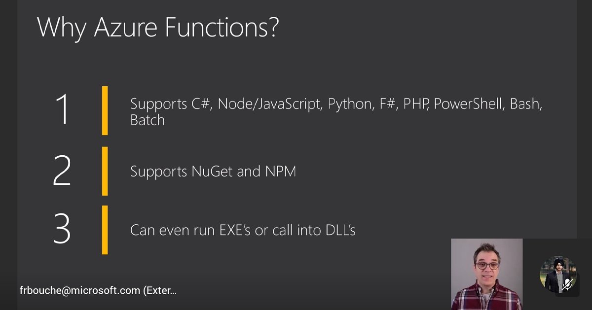 manbirmarwah's tweet image. Insightful learning about @Azure Serverless Computing by the amazing @fboucheros, in a live virtual session by @MSFTReactorBLR. ❤️🔥
#Azure #Serverless #MSFTStudentPartner