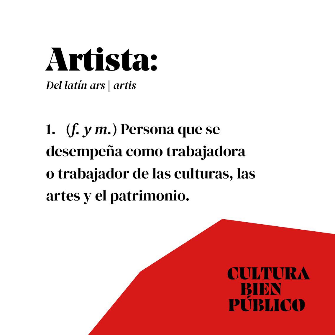 ¿Qué significa ser artista? 
Persona que se desempeña como trabajadora o trabajador de las culturas, las artes y el patrimonio 
Cultura ES TRABAJO #CulturaBienPublico 

Feliz dia a todes les trabajadores del audiovisual, y a todos los artistas que crean cultura en nuestro país